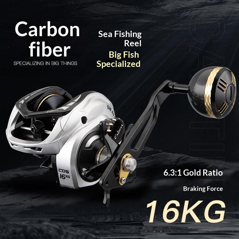 Trolling Reel - Moulinet Baitcasting Exbert en Métal, Bobine